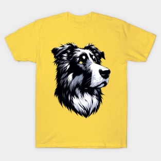 Stunning and Cool Berger Picard Monochrome and Gold Portrait for Father's Day T-Shirt